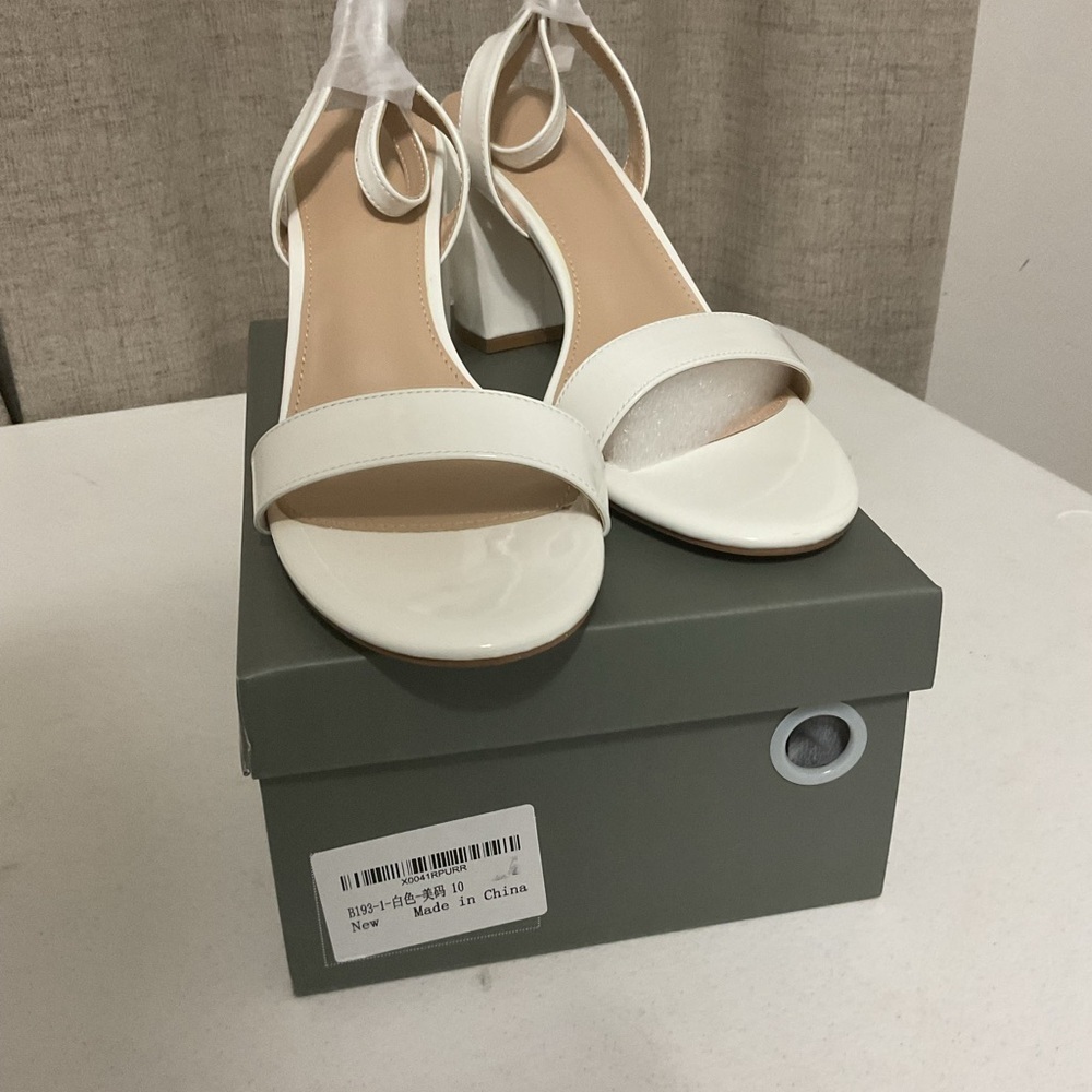 White Stiletto Heels with Ankle Strap